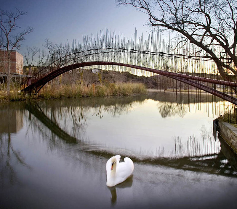 metal pedestrian bridge in Austin