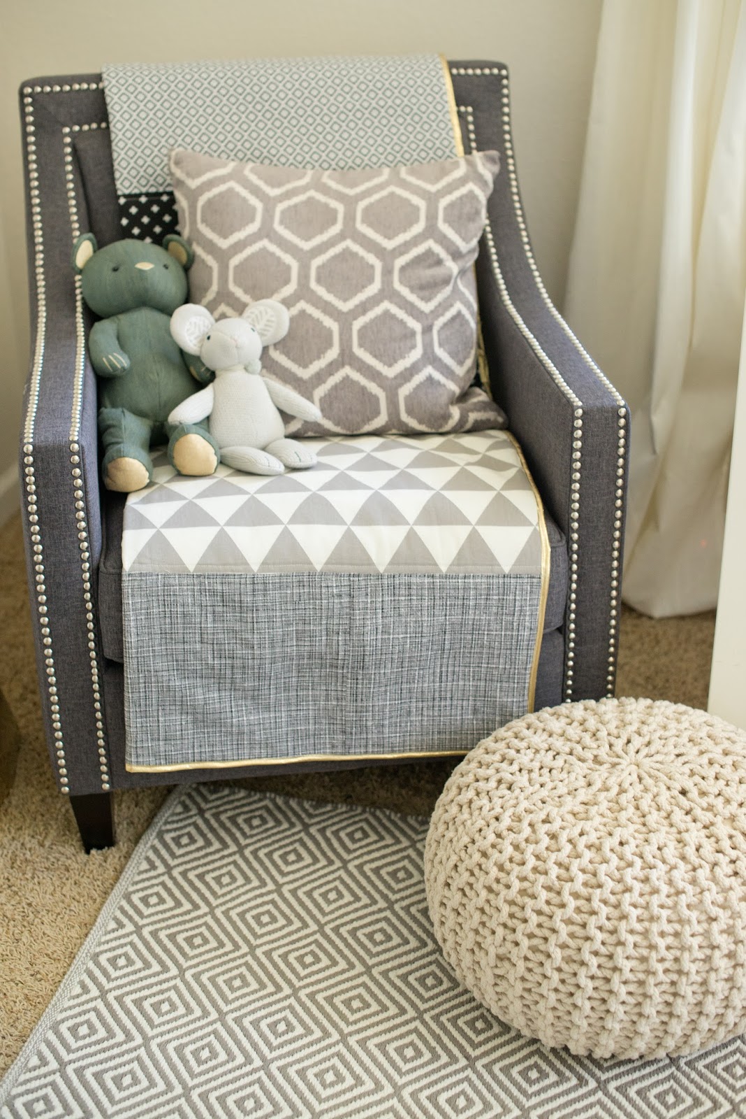Domestic Fashionista Neutral Gray and White Boy Nursery