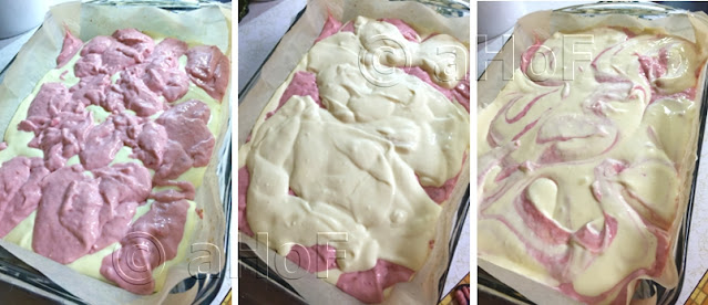 How to, marbled look, cheesecake bars