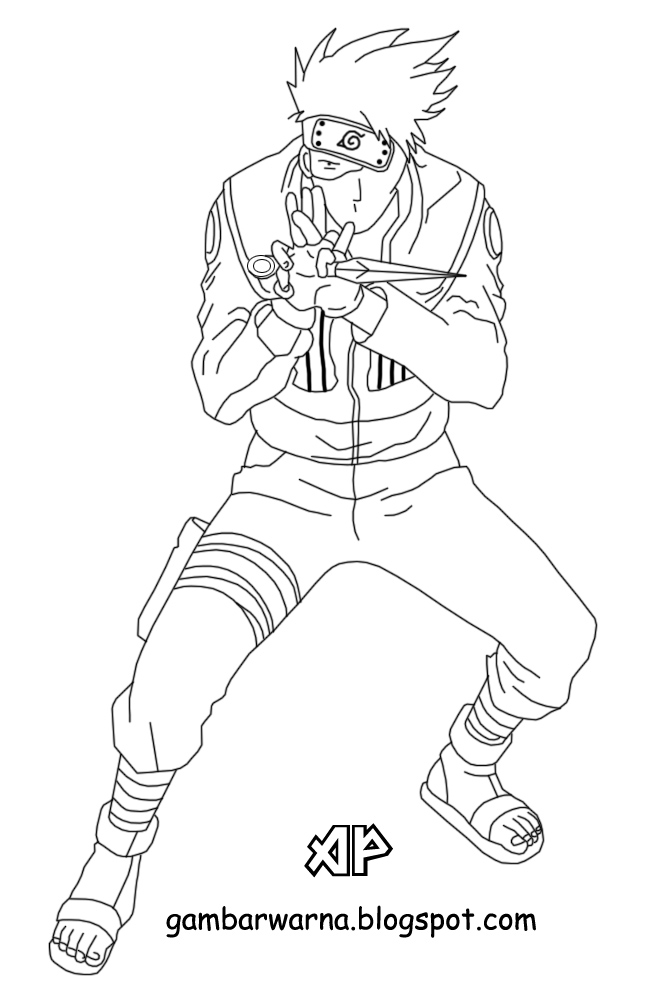 Mewarnai Kakashi Hatake Belajar Mewarnai Gambar
