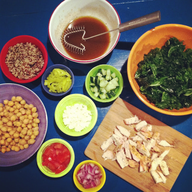 city girl country roots Mediterranean Kale + Quinoa Power Salad with