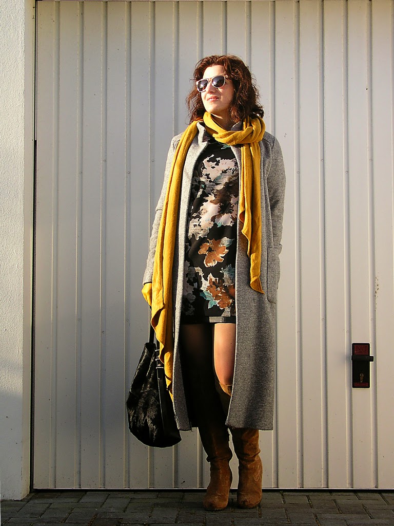 Teresa Leite Zara Grey Long Overcoat, Zara Shift Dress With Front