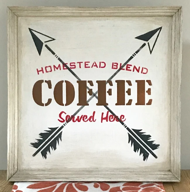 Gel stained Rustic Coffee Sign 