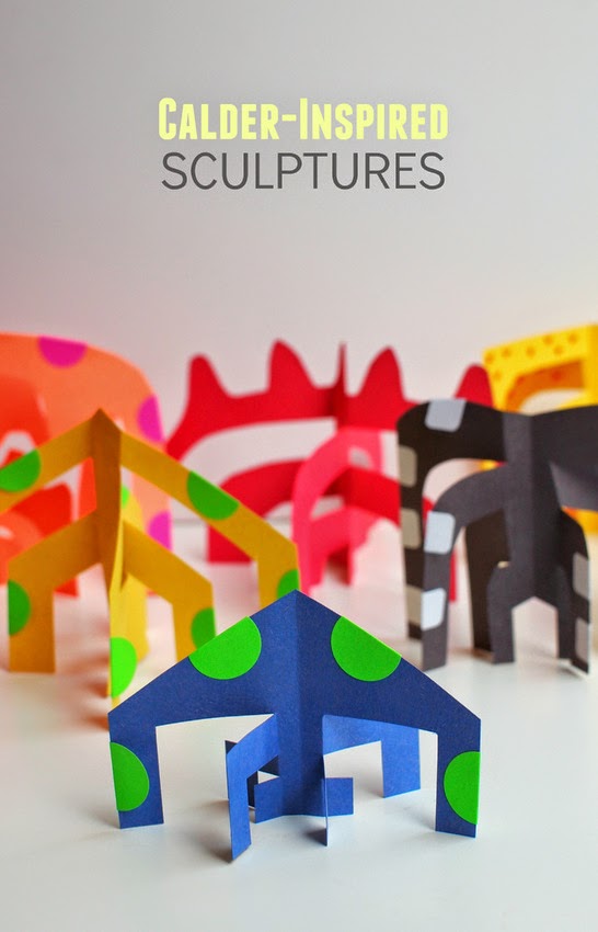 Easy Kids art idea- Make Calder-inspired paper sculptures!