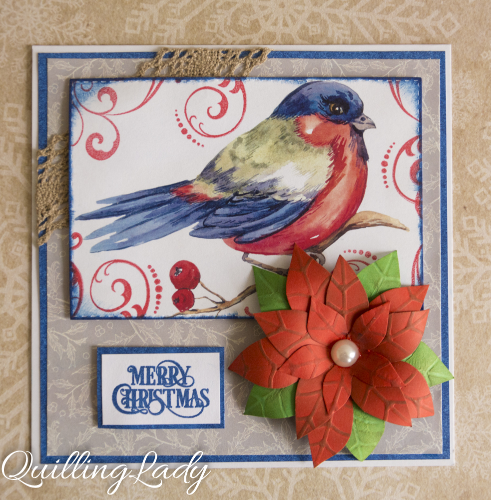 Quilling lady christmas bird and penguin