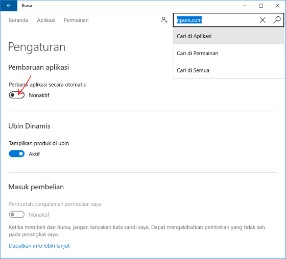 Cara Disable Update Otomatis Aplikasi Windows 10