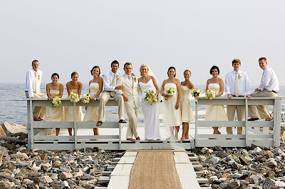 Wedding party on the beach