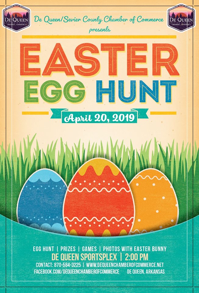 Easter Egg Hunt at the De Queen Sportsplex this Saturday - Easter Bunny will be there!