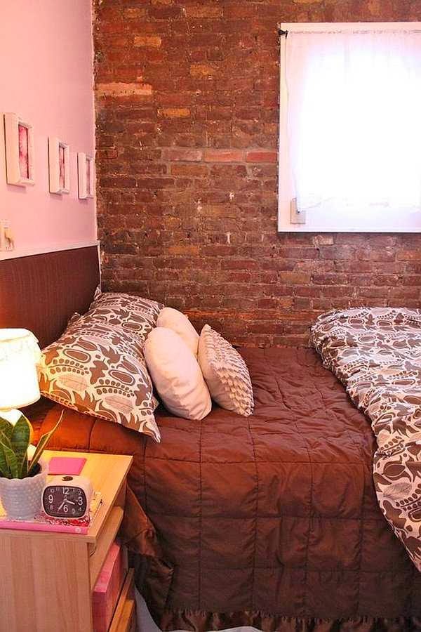 Brick wall studio apartment