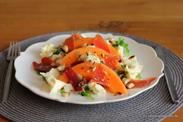 Rucola-Melonen-Salat mit Mozzarella - Schöner Tag noch! Food-Blog mit ...