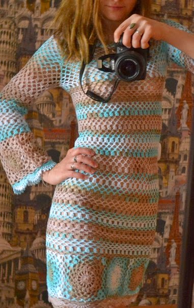 Vestido vintage al crochet