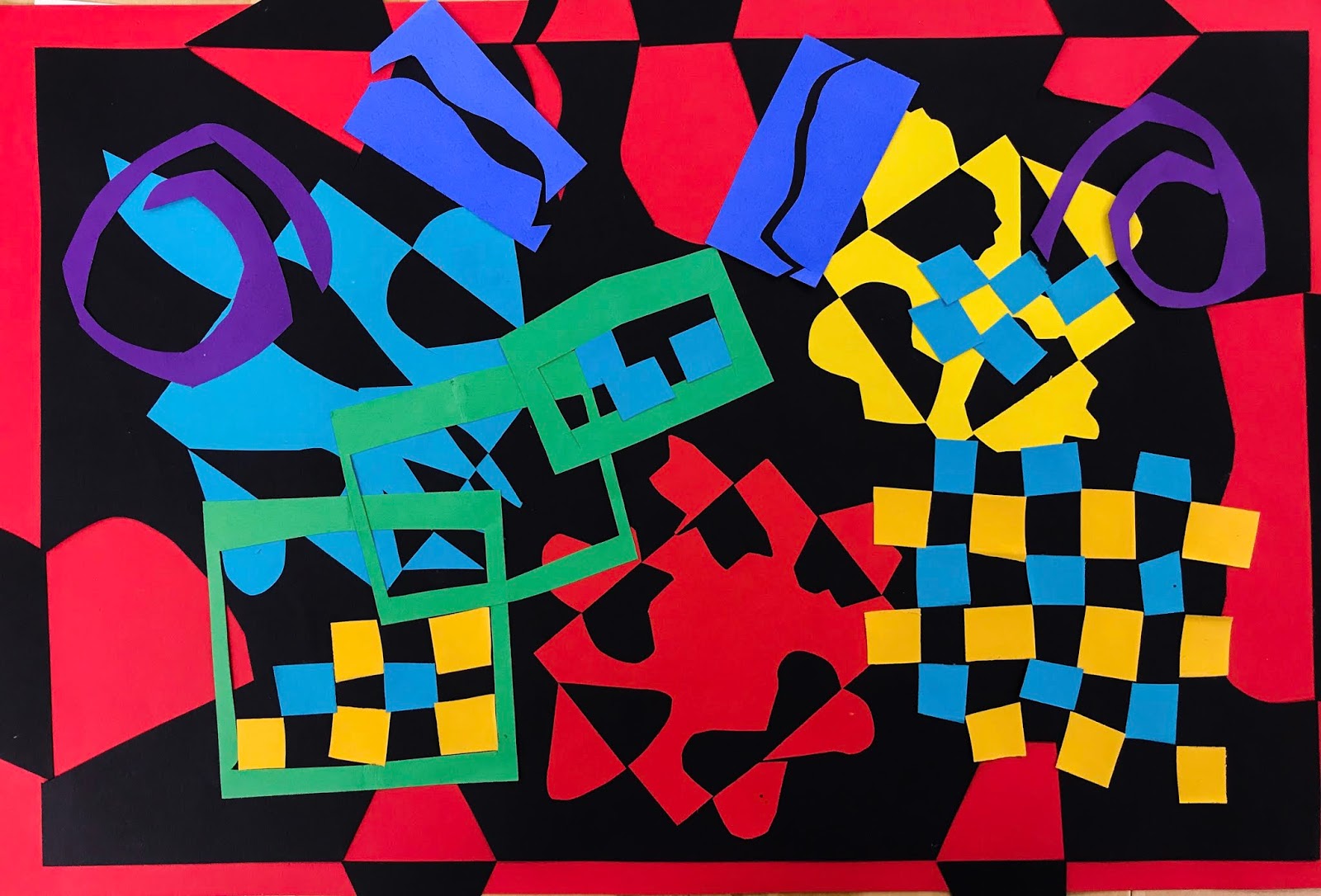 Paintbrush Rocket: 5th Grade - Positive & Negative Shape Collages