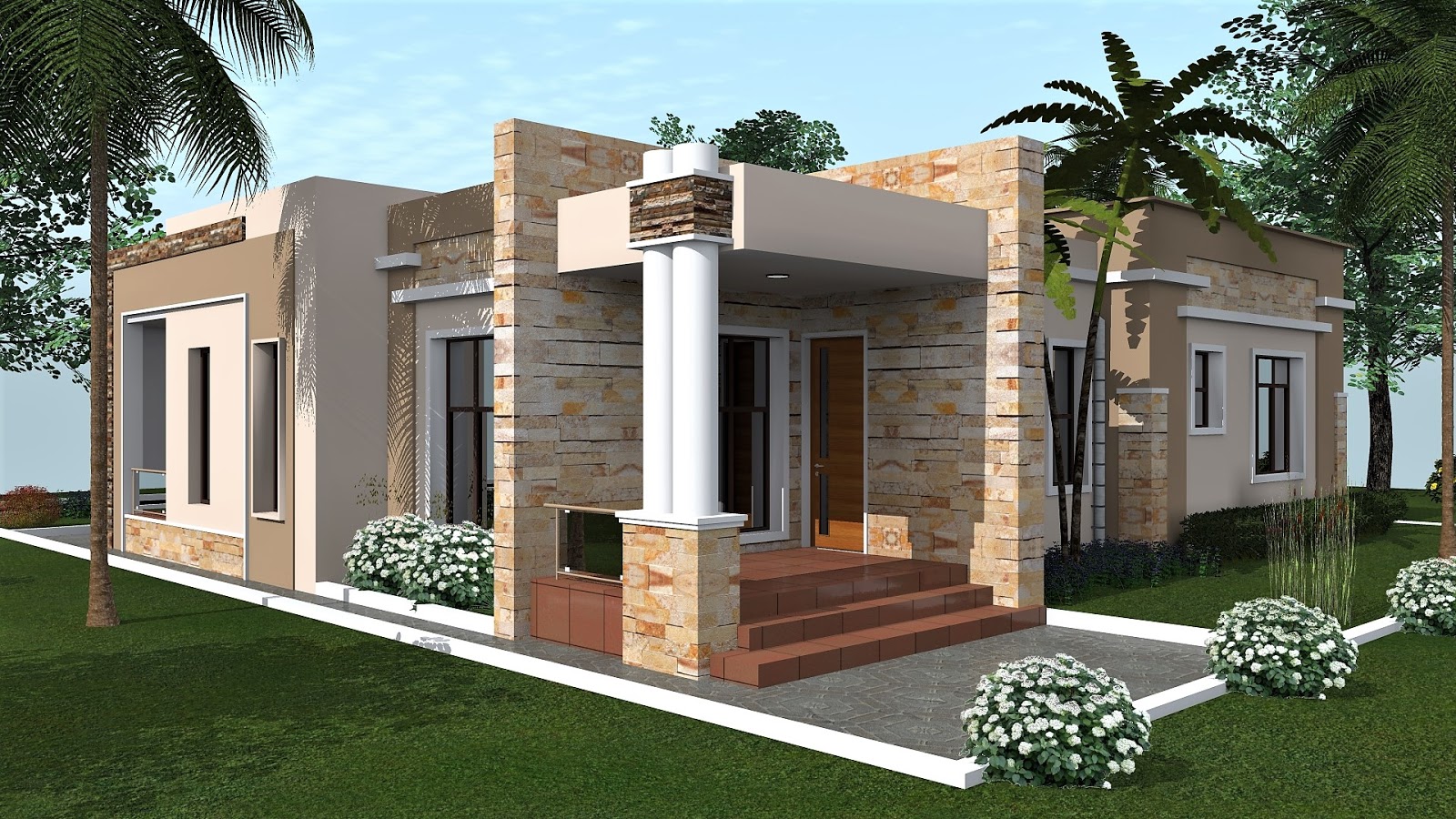 3 bedroom s House Plan (Flat Roofing ID MA 92 )