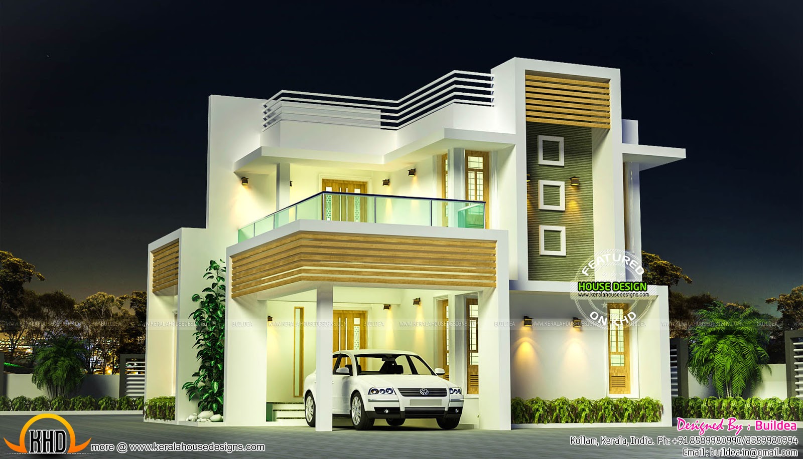 Elegant small contemporary home Kerala Home Design and Floor Plans