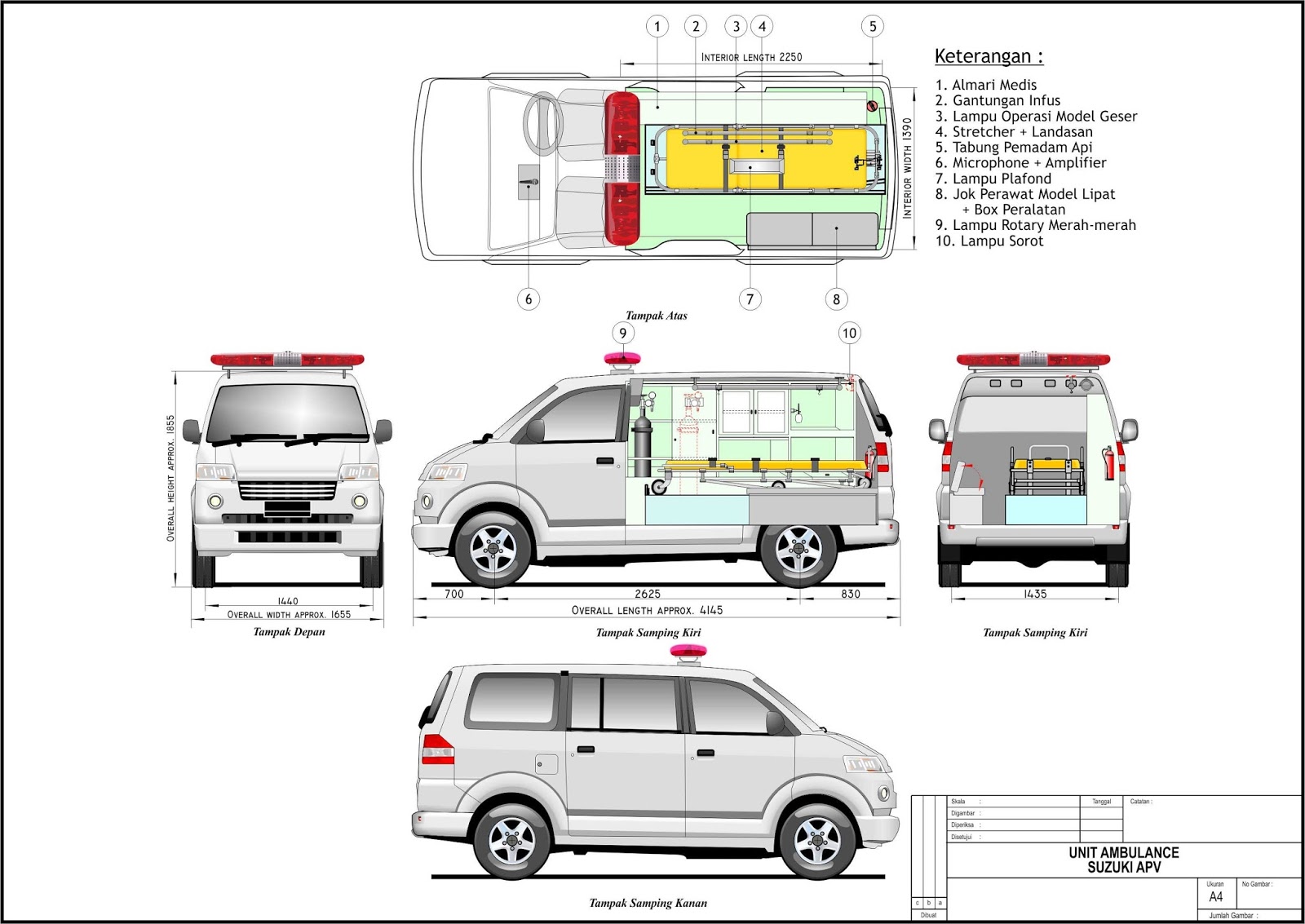 AMBULANCE INDONESIA Layout Design Mobil Ambulance Pusling