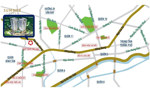Vị trí căn hộ Summer Square Quận 6
