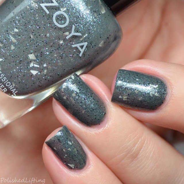 gray shimmer nail polish