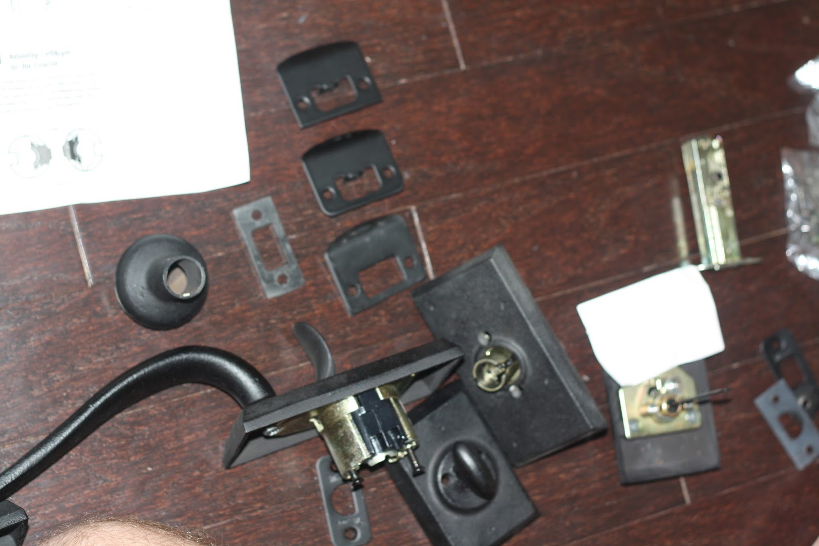 the little cottage on the pond... Front door hardware installation...