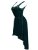 eVogues Plus size Sleeveless High Low Chiffon Dress with Chain Belt Green