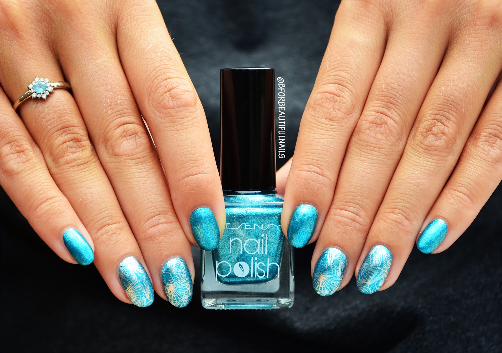 Morskie Paznokcie Z Lekkim Blyskiem B For Beautiful Nails