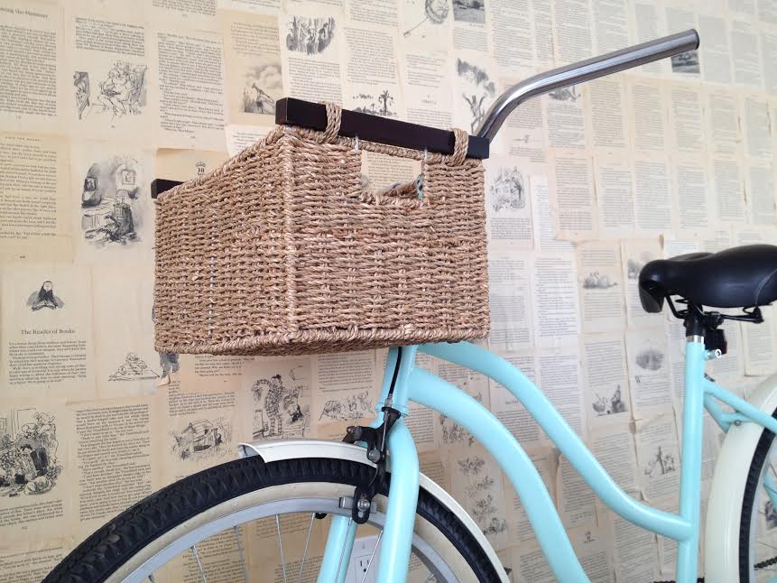 white beach cruiser with basket