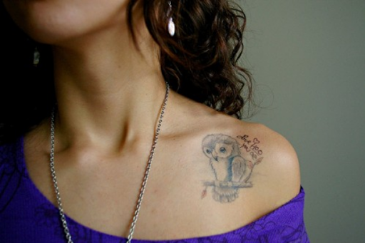 Bonito Coruja Colar De Osso Tatuagem
