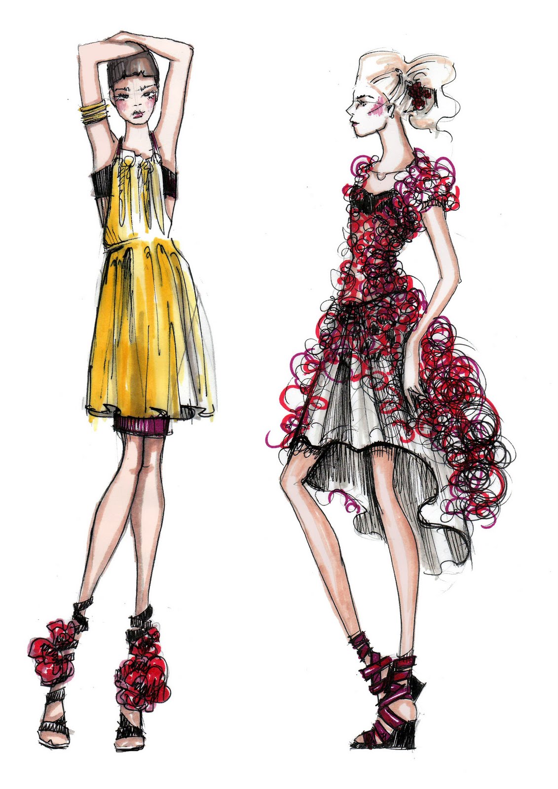 Эскизы одежды известных дизайнеров одежды