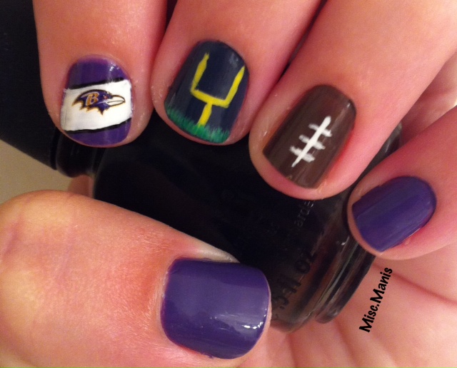 Miscellaneous Manicures Baltimore Ravens Nails Week 4