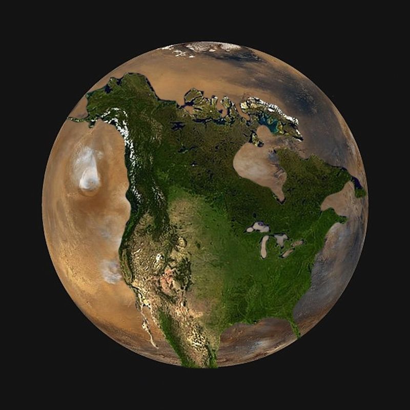 North America on Mars & Jupiter