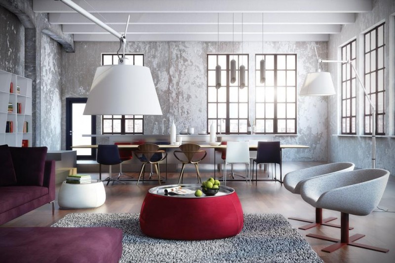 Casinha colorida: Especial Salas de Estar: estilo loft (o Industrial