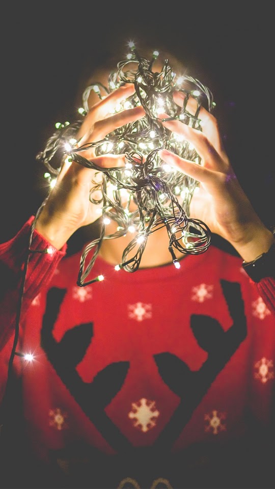 Christmas Lights Reindeer Sweater  Galaxy Note HD Wallpaper