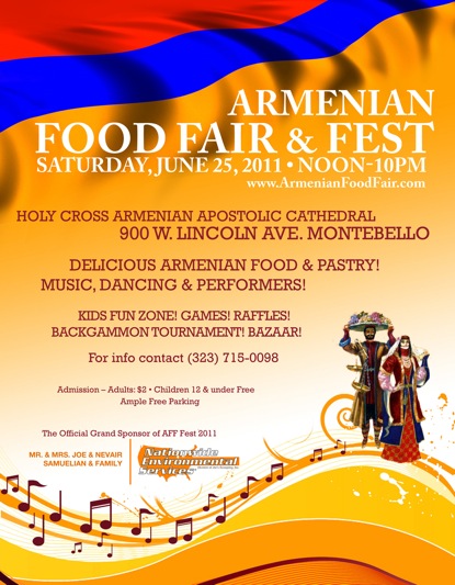 Armenian Mesrobian School: Armenian Food Fair & Festival on 6/25 at