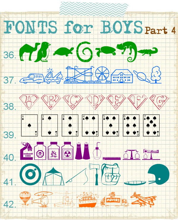free font dingbats for boys