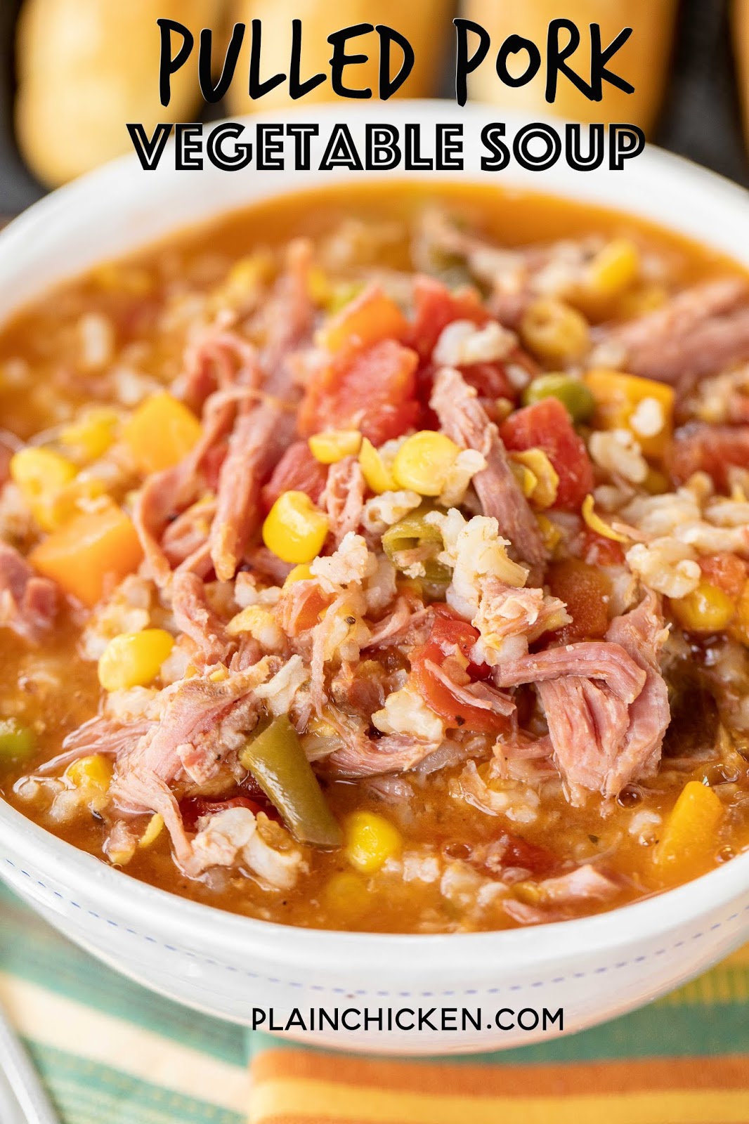 Pulled Pork Vegetable Soup Plain Chicken®