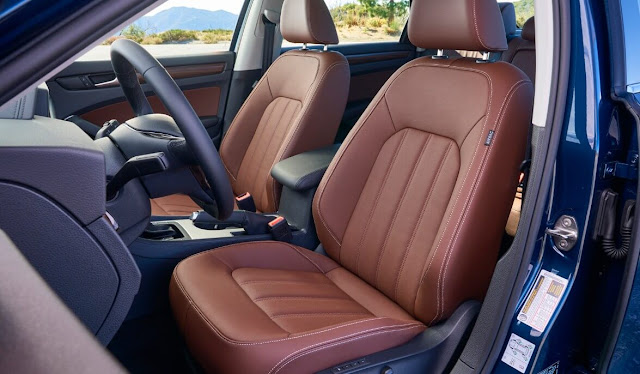 Behind the wheel of VW Passat front-seats-and-steering-wheel-of-vw-passat