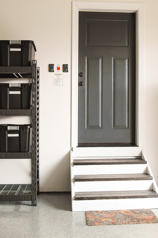 Garage Progress Painted and Organized Garage Entrance Little House