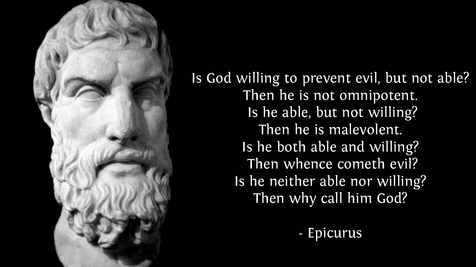 Epicurus Problem of Evil Quote Picture