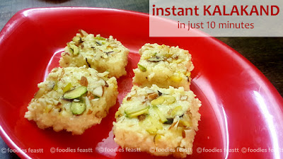  instant kalakand in just 10 minutes