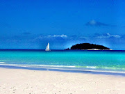 The colour of the beach, of the sky, of the treeseverything was . (whitehaven beach view whitsundays)