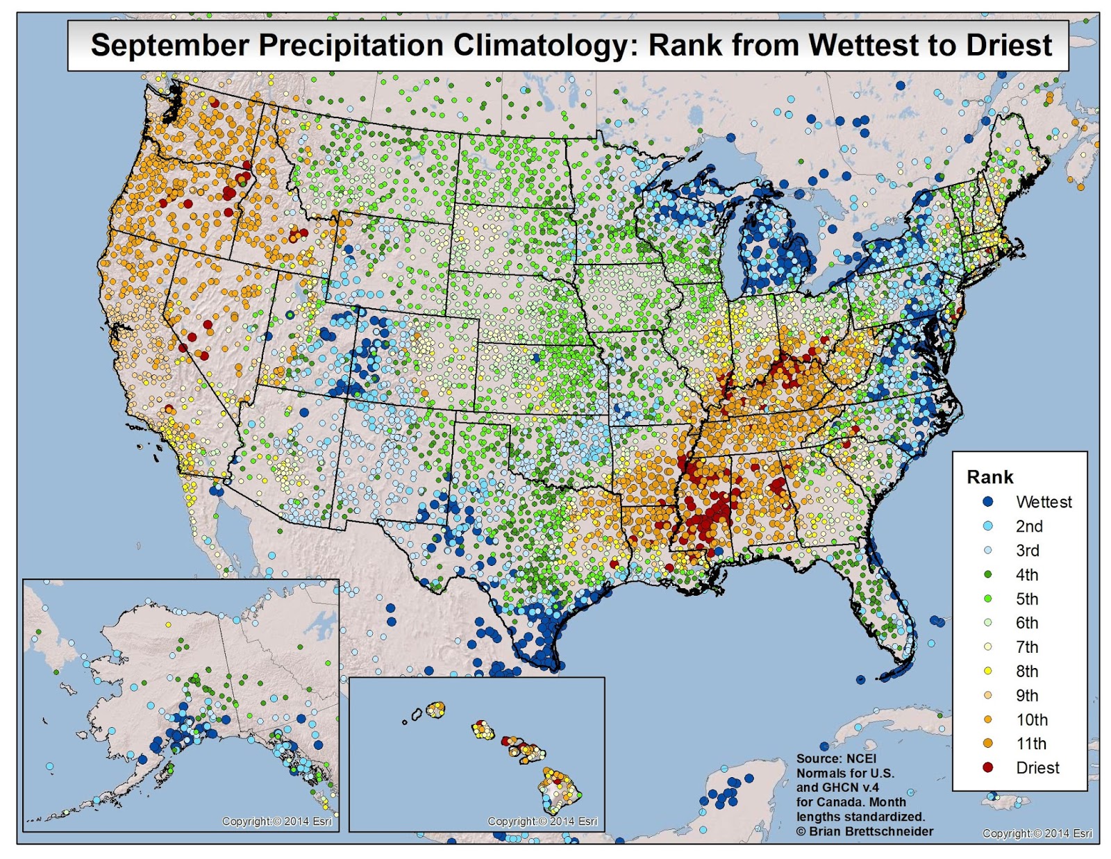 Weather Charts Ranking Brian B.'s Climate Blog: Monthly Precipitation Rankings: Wettest to Driest
