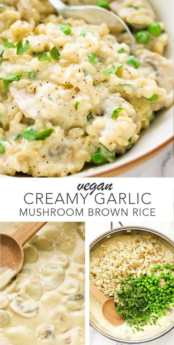 Vegan Creamy Garlic Mushroom Brown Rice Vegan Creamy Garlic Mushroom Brown Rice