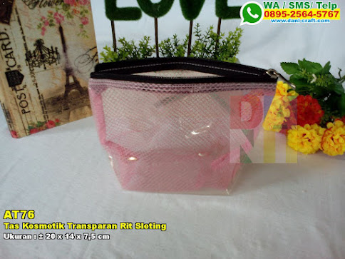 Tas Kosmetik Transparan Rit Sleting