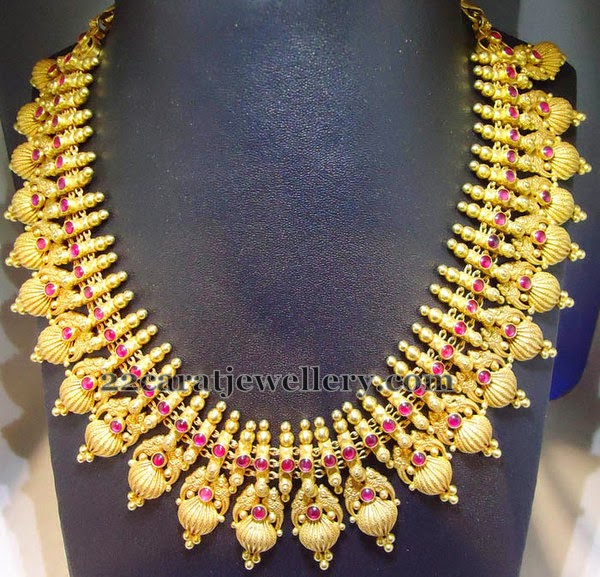 Rubies Choker with 79gms Weight Jewellery Designs