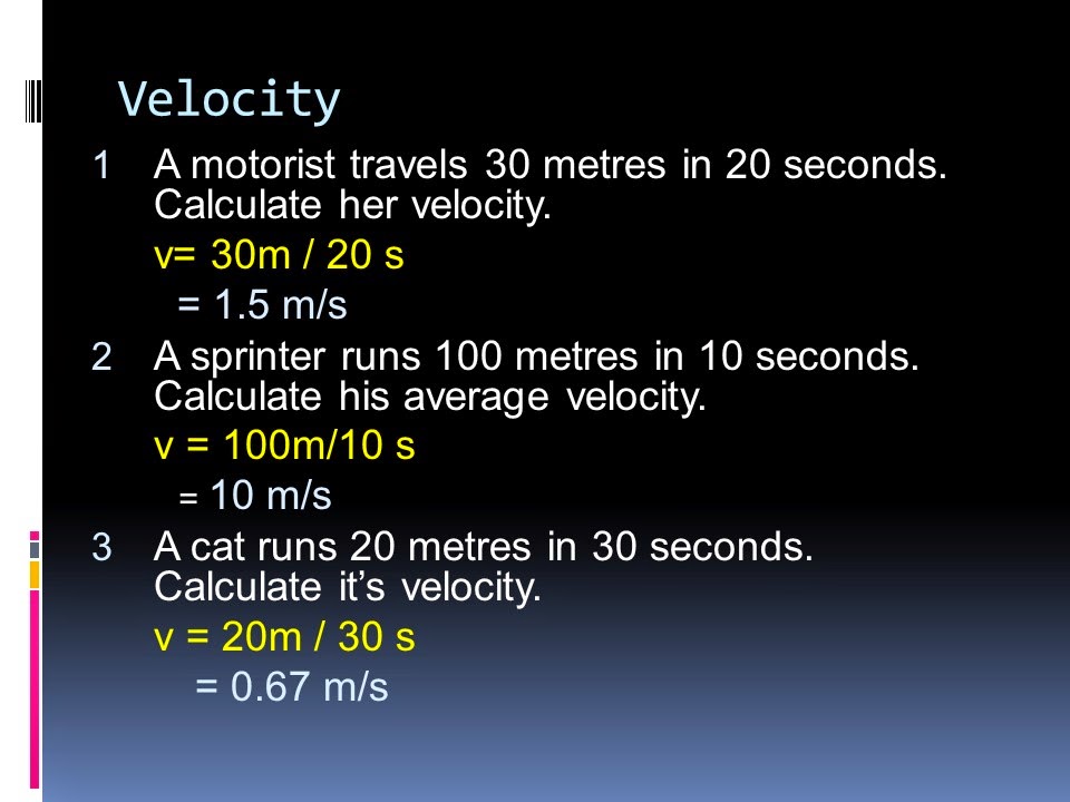 iGCSE Physics Speed And Velocity
