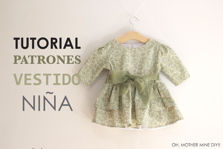 DIY patrones vestido niña volantes talla 3 a 8 años 