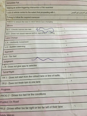 RTA Road Test Score sheet - third RTA Road Test Score sheet - third