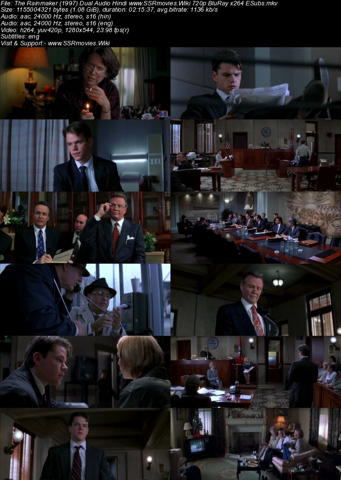 The Rainmaker (1997) Dual Audio Hindi 720p BluRay x264 1.1GB ESubs Movie Download