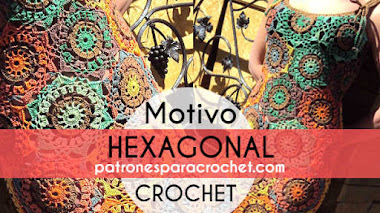 Patrones de motivo hexagonal a crochet explicado paso a paso
