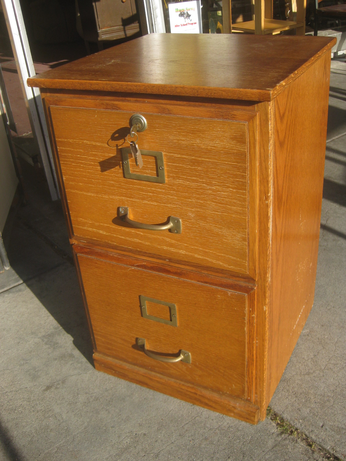 UHURU FURNITURE & COLLECTIBLES SOLD Locking Oak File