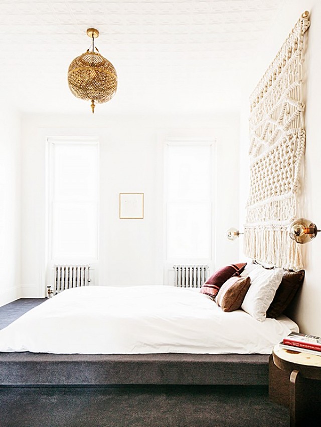 macrame wall hanging white bedrooms mid century modern scandinavian interior design decorating